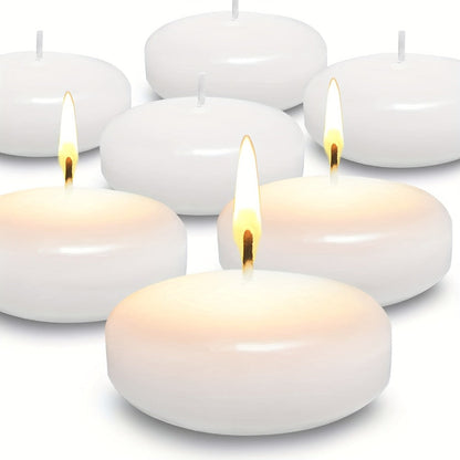 White Floating Candles 24 Pack 3 Inch | Unscented Clean Burn 8-12 Hours | Pool Candles for Wedding Anniversary Valentine's Day Romantic Dinner Home Decor Table Centerpiece