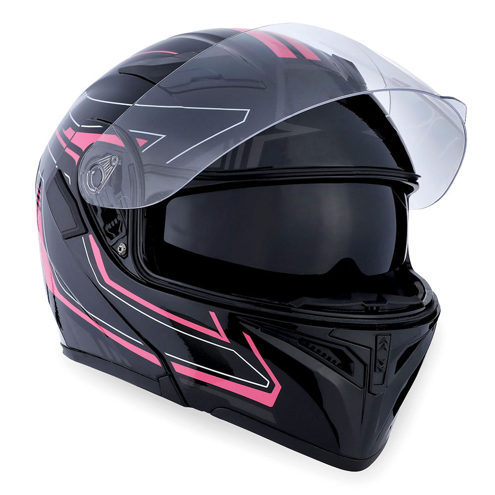 Motorcycle Modular Full Face Helmet Flip Up Dual Visor Inner Smoked Shield Lightweight Aerodynamic Thermoplastic Shell Removable Washable Interior for Men Women, Multiple Colors S M L XL