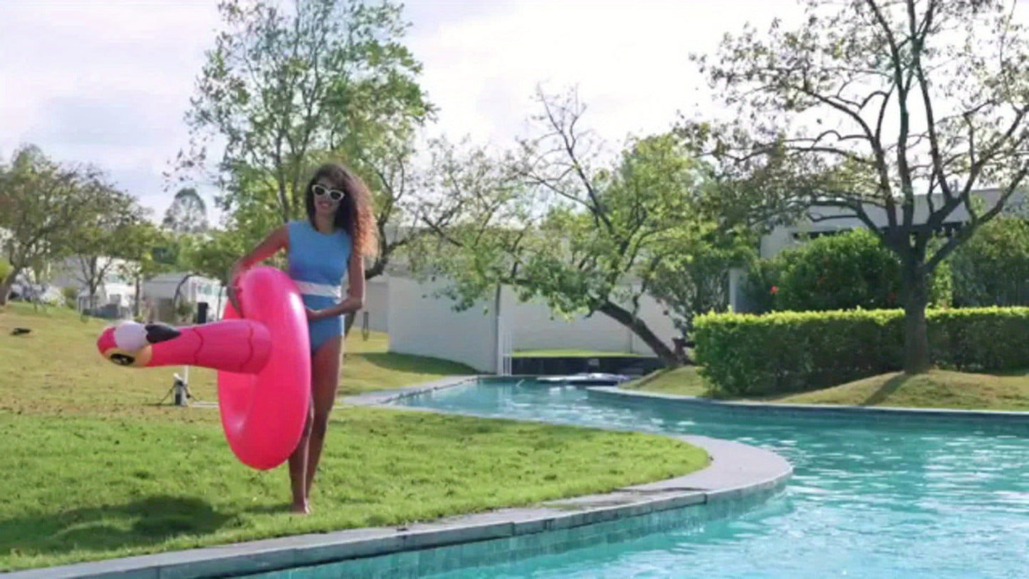 Pool Float Flamingo and Unicorn Ring Two-Pack, Approximately 40 Inches Wide with Pink and White Designs