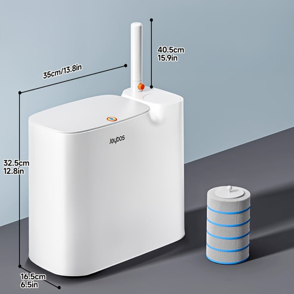 Disposable Toilet Brush with Trash Can 3-in-1 Set Replaceable Brush Heads Space-Saving Bathroom Cleaner with Lid Odor-Proof Waste Bin for Bathroom RV Small Toilet