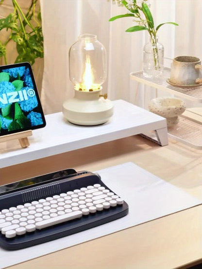 Retro Wireless Keyboard AJAZZ AF84 2.4G Dual-Mode – 84 Keys, Type-C Charging, Built-In Phone Stand, Classic Vintage Design for PC, Mac, Laptop & Tablet | Yellow