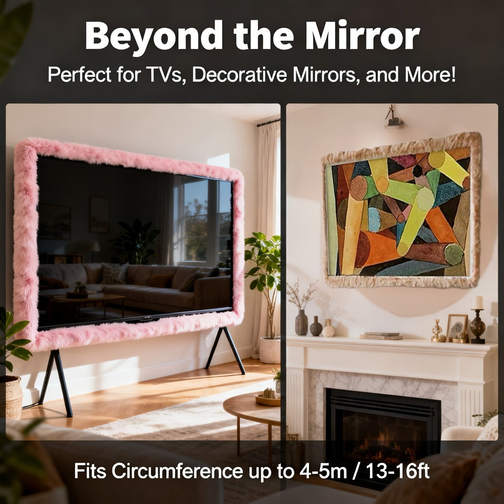 Full Length Floor Mirror Cover Fluffy Stretchable 64"x21" - Soft Non-Slip Irregular Shape Bedroom Dressing Room Mirror Sleeve 6 Colors