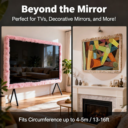 Full Length Floor Mirror Cover Fluffy Stretchable 64"x21" - Soft Non-Slip Irregular Shape Bedroom Dressing Room Mirror Sleeve 6 Colors