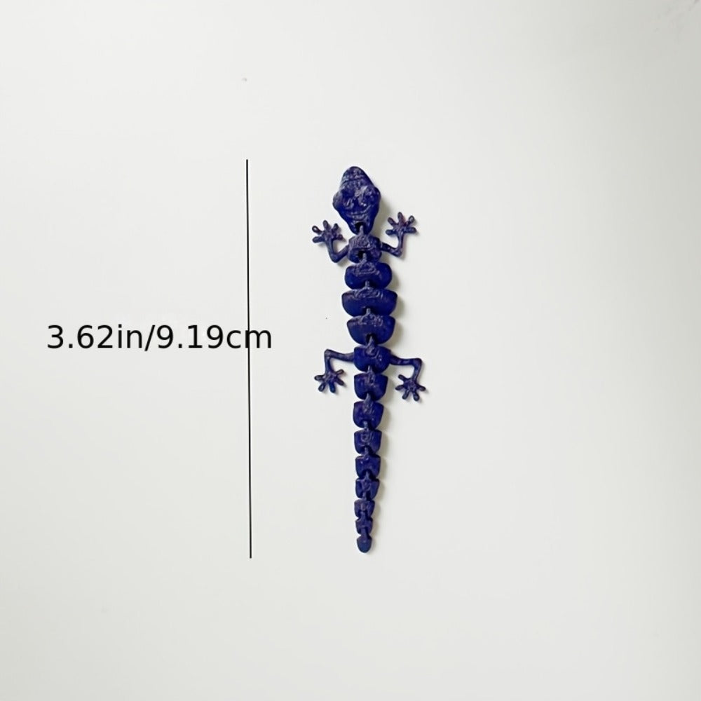 Mini Gecko Figurine Set with 101 Mixed-Color 3D-Printed Lizard Shapes, Each Approximately 3.62 Inches Long
