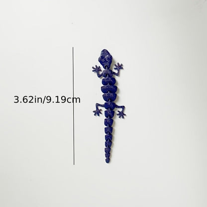 Mini Gecko Figurine Set with 101 Mixed-Color 3D-Printed Lizard Shapes, Each Approximately 3.62 Inches Long