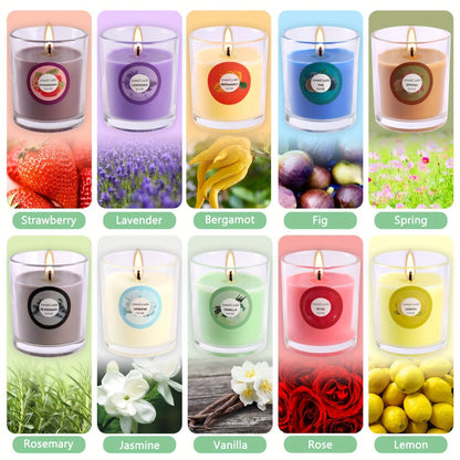20-Piece Candle Gift Set with Glass Jars, Ten Fragrance Label Styles and Multicolor Assortment