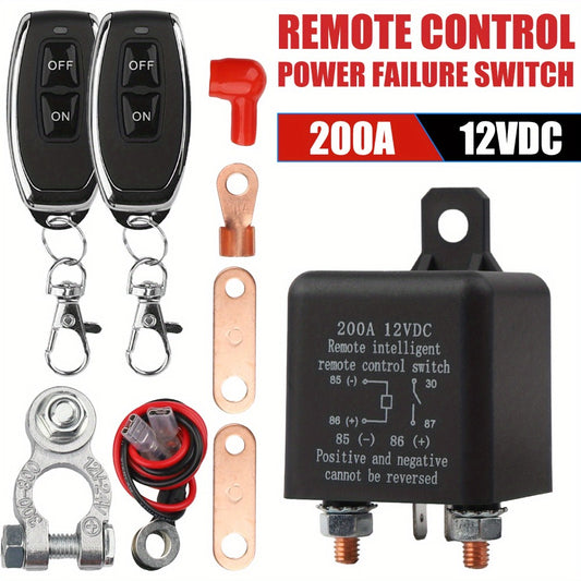 Remote Control Battery Disconnect Switch 200A 12V - Wireless Car Battery Isolator Kill Switch for Car Truck SUV Trailer