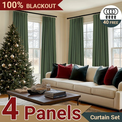 Four-Panel Textured Window Curtain Set in Ten Colors and 50-Inch Width with Four Exact Length Options