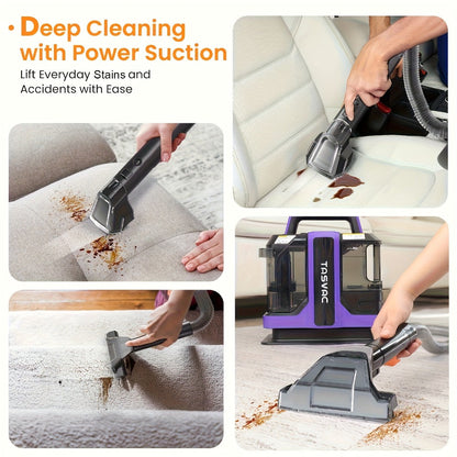 Portable Spot Cleaner for Carpet & Upholstery | Dual Brush Power Suction Stain Remover with Multifunctional Tools – Deep Cleans Sofa, Car Seats, Stairs & Pet Stains