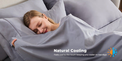 Bed Sheet Set Soft Breathable Cooling Microfiber Fitted & Flat Sheets with Deep Pockets – Wrinkle Free Hotel Luxury Bedding in Multiple Colors & Sizes