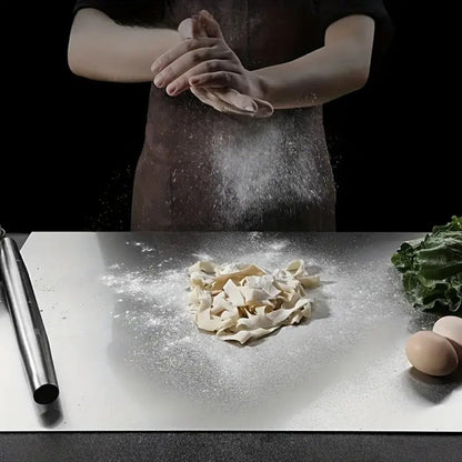 Stainless Steel Cutting Board Extra Large, Heavy Duty Kitchen Chopping Board for Meat Vegetables Dough, Corrosion Resistant Non-Porous Food Prep Surface, Easy Clean Baking & Kneading Board, XL & XXL Sizes