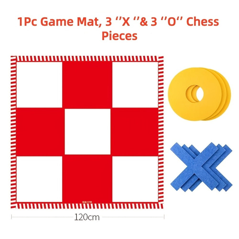Large Outdoor Chess Board Game Set, Giant Checkerboard with Chess Pieces & Storage Bag, Multiplayer Team Game for Indoor Outdoor Camping