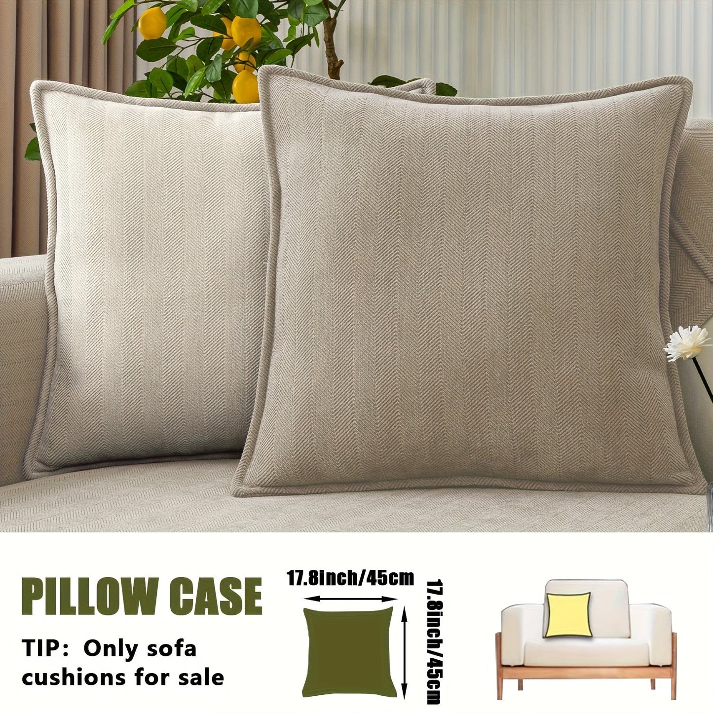 Sofa Cover Ribbed Chenille Stretch Panels with Non-Slip Design for 1 to 4 Seats, Armrests or Cushions