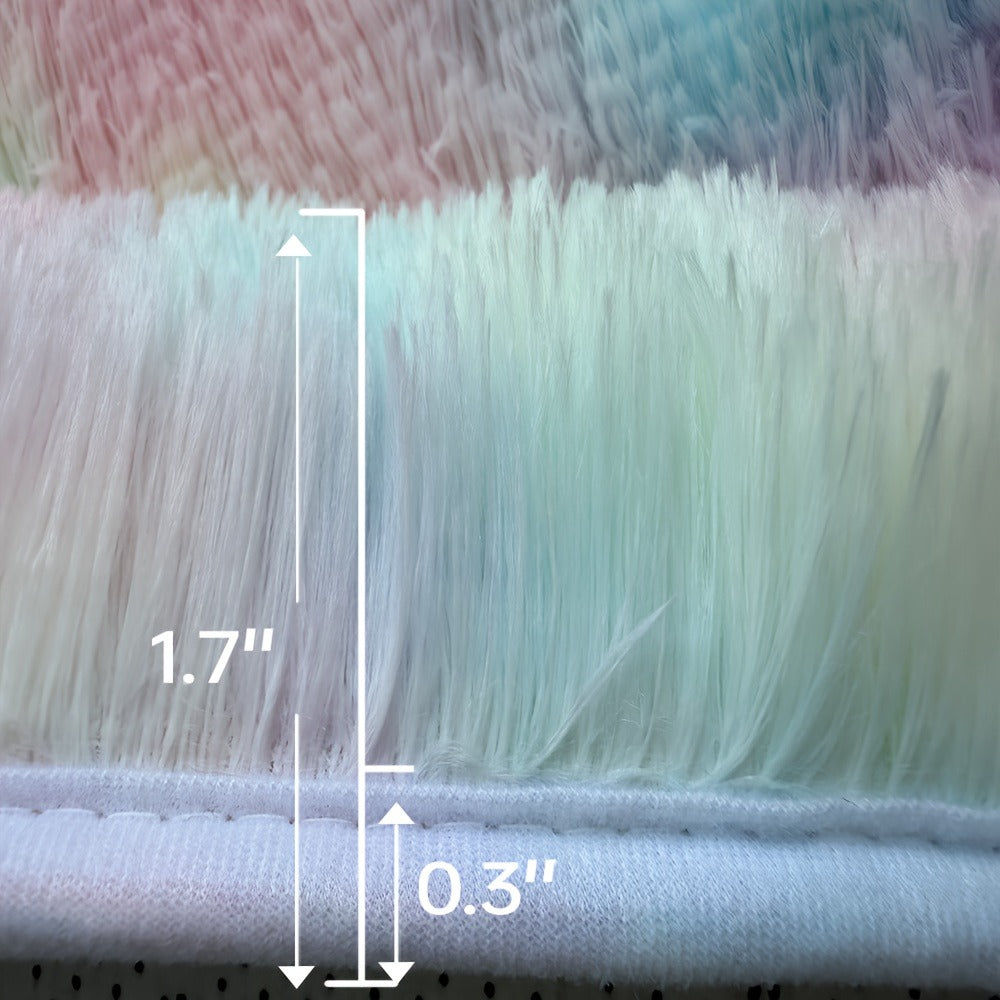 Area Rug Rainbow Tie-Dye Shag with Four Machine-Washable Sizes for Bedroom, Living Room or Office