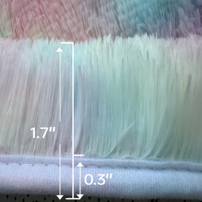 Area Rug Rainbow Tie-Dye Shag with Four Machine-Washable Sizes for Bedroom, Living Room or Office