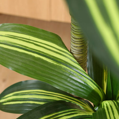 Potted Dracaena Artificial Tree with Complete 4, 5 and 6 ft Height Options and Layered Green Leaf Display