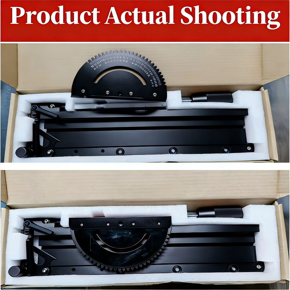 Adjustable Woodworking Miter Angle Gauge with 400 mm Fence and Black or Red Guide Rail Options