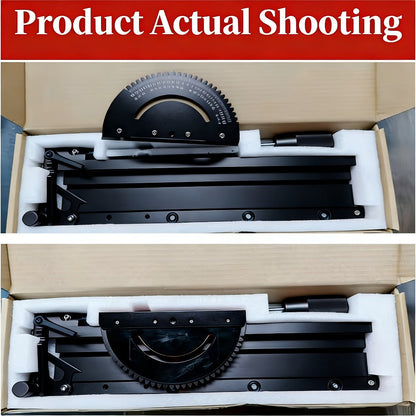 Adjustable Woodworking Miter Angle Gauge with 400 mm Fence and Black or Red Guide Rail Options