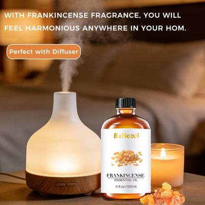 120ml Essential Oil Bottle with Frankincense, Lemon, Lemongrass or Rosemary Labels and 1- or 2-Bottle Options