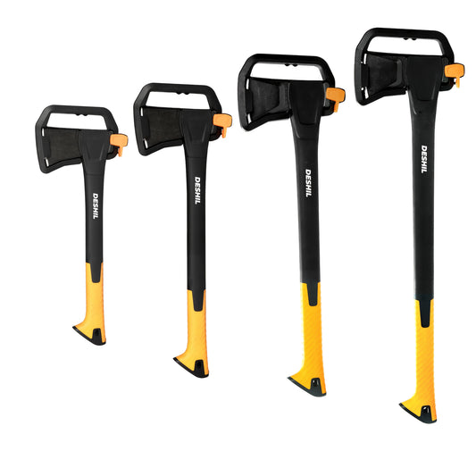 Carbon Steel Camping Hatchet Wood Splitting Axe – Teflon-Coated Forged Steel Blade, Shock-Absorbing Fiber Handle, Anti-Rust & Non-Slip, 4 Sizes (14"/18"/24"/28") for Camping, Firewood & Gardening
