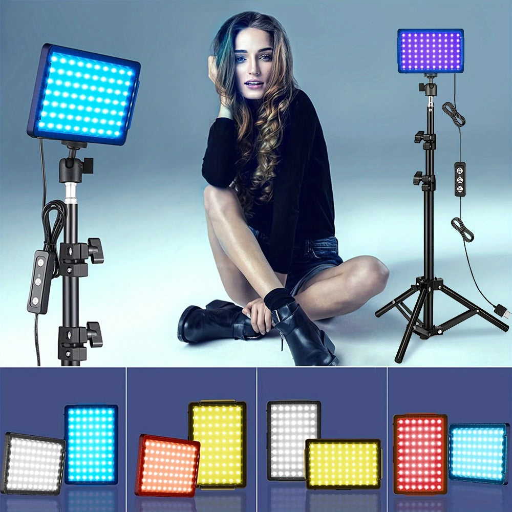 LED Video Light Panel 5600K Dimmable Photography Lighting Kit with Adjustable Tripod Stand for an Everyday Personal Care Routine