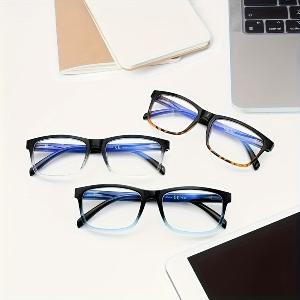 Reading Glasses – Twelve-Pair Blue-Light Reader Bulk Set with Anti-Glare Lens Feature for Home and Office