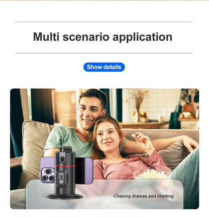 Gesture Control Auto Face Tracking Tripod with 360° Rotation & Wireless Remote No App Required – Smart AI Phone Holder for Vlogging Live Streaming TikTok YouTube Fitness iPhone Android Black Pink