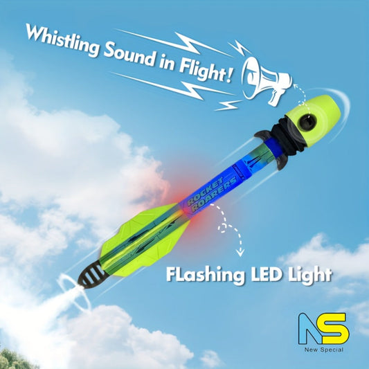 LED Rocket Launcher Toy for Kids – Soars Up to 250 Feet, Flashing LED Light Foam Rocket Slingshot Ejection Outdoor Night Game for Boys Girls Ages 3+, Birthday Gift (1 or 2 Set)