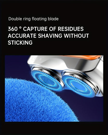 Electric Shaver for Men Magnetic Dual Blade Heads 2-Speed USB Rechargeable Mini Portable Razor Compact Travel Grooming Tool Multiple Colors Waterproof Version Available Orange Black Purple Blue White Grey