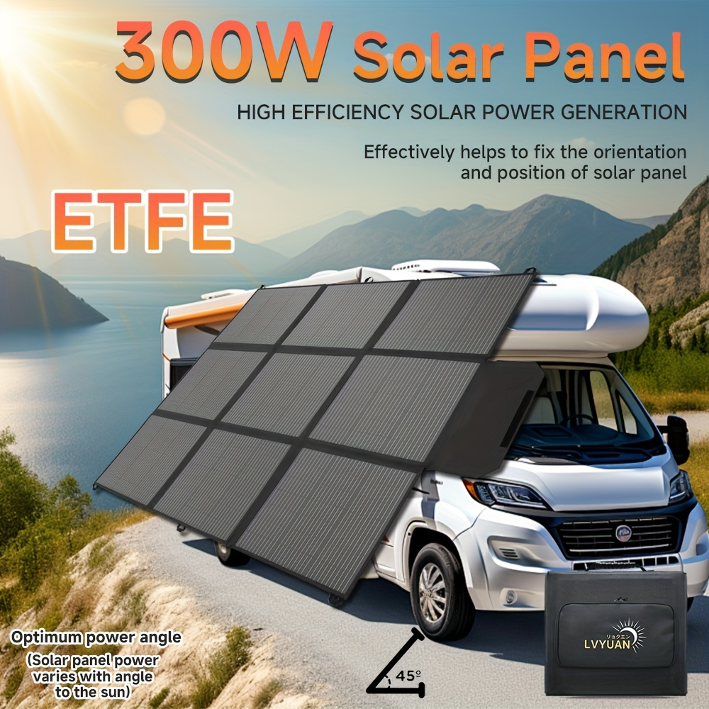 Foldable Solar Panel 120W 200W 300W 400W 22.5% High Efficiency Monocrystalline Portable Outdoor Solar Charger for Camping Boating RV Off-Grid Power Station Hiking Travel