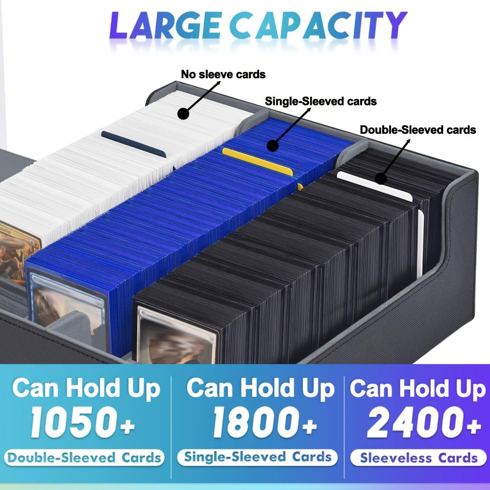 Large Trading Card Storage Box with 10 Dividers, Four Compartments and Five Color Options for Collectors