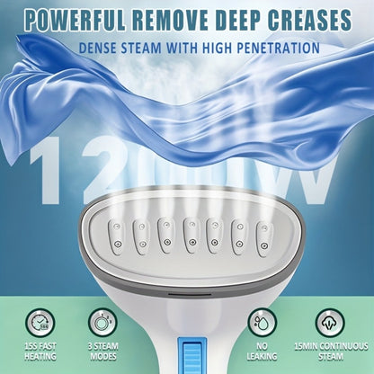 1500W Handheld Garment Steamer with 280ml Tank, 30-Second Heat-Up and One- or Three-Accessory Bundles