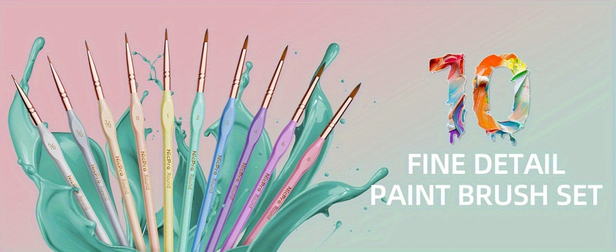 Miniature Paint Brush Set 15 Piece with Case, Micro Fine Detail Brushes for Acrylic, Oil, Watercolor