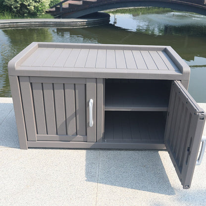 Light Brown Shoe Storage Bench with Hidden Cabinet for Entryway, Porch, Patio, Mudroom or Hallway Organization