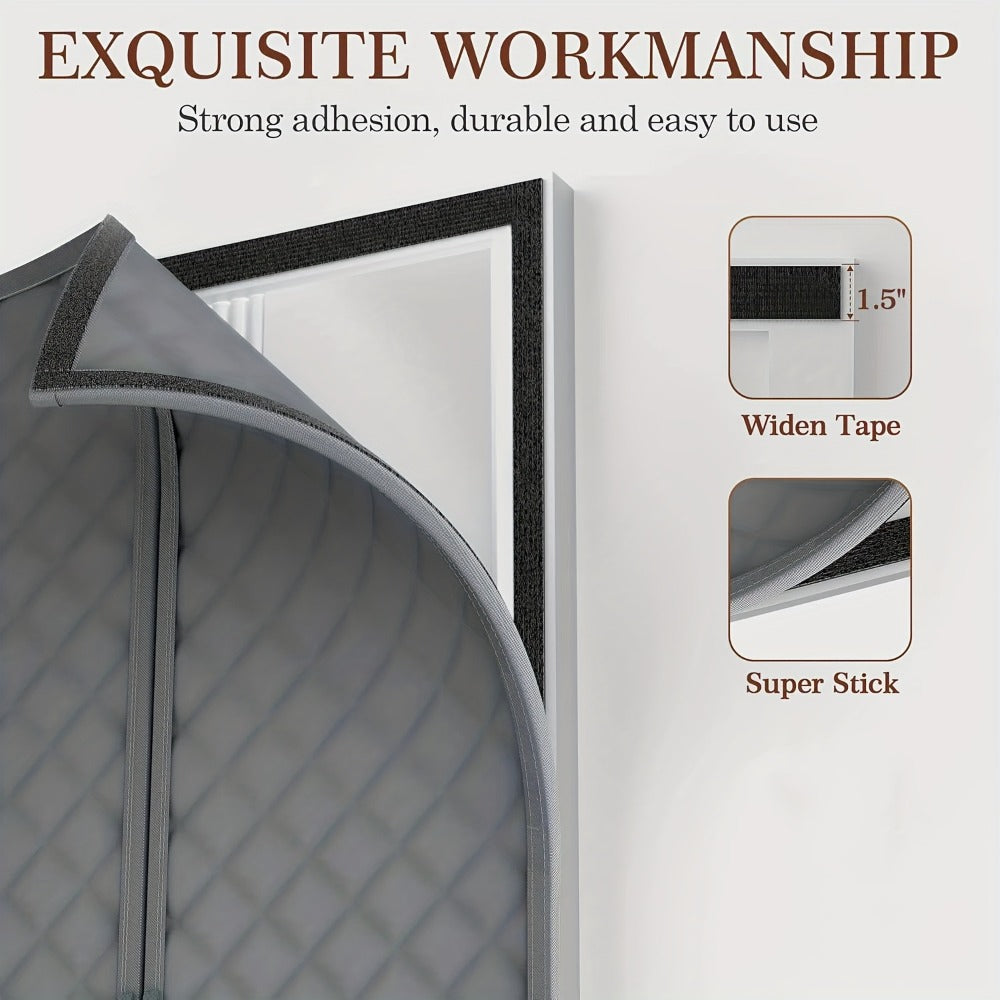 Quilted Magnetic Door Curtain in Grey or Brown with Six Exact Widths and 82.7-Inch Listed Length