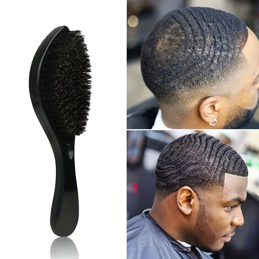 Wave Styling Brush with Curved Handle in Single-Brush or Five-Piece Hair Grooming Set Options