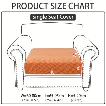 Jacquard Stretch Sofa Cover Non-Slip | Elastic Wear-Resistant Couch Slipcover, Polyester Jacquard Fabric, 1 to 4 Seat Sectional L-Shape, Armrest Backrest, Machine Washable
