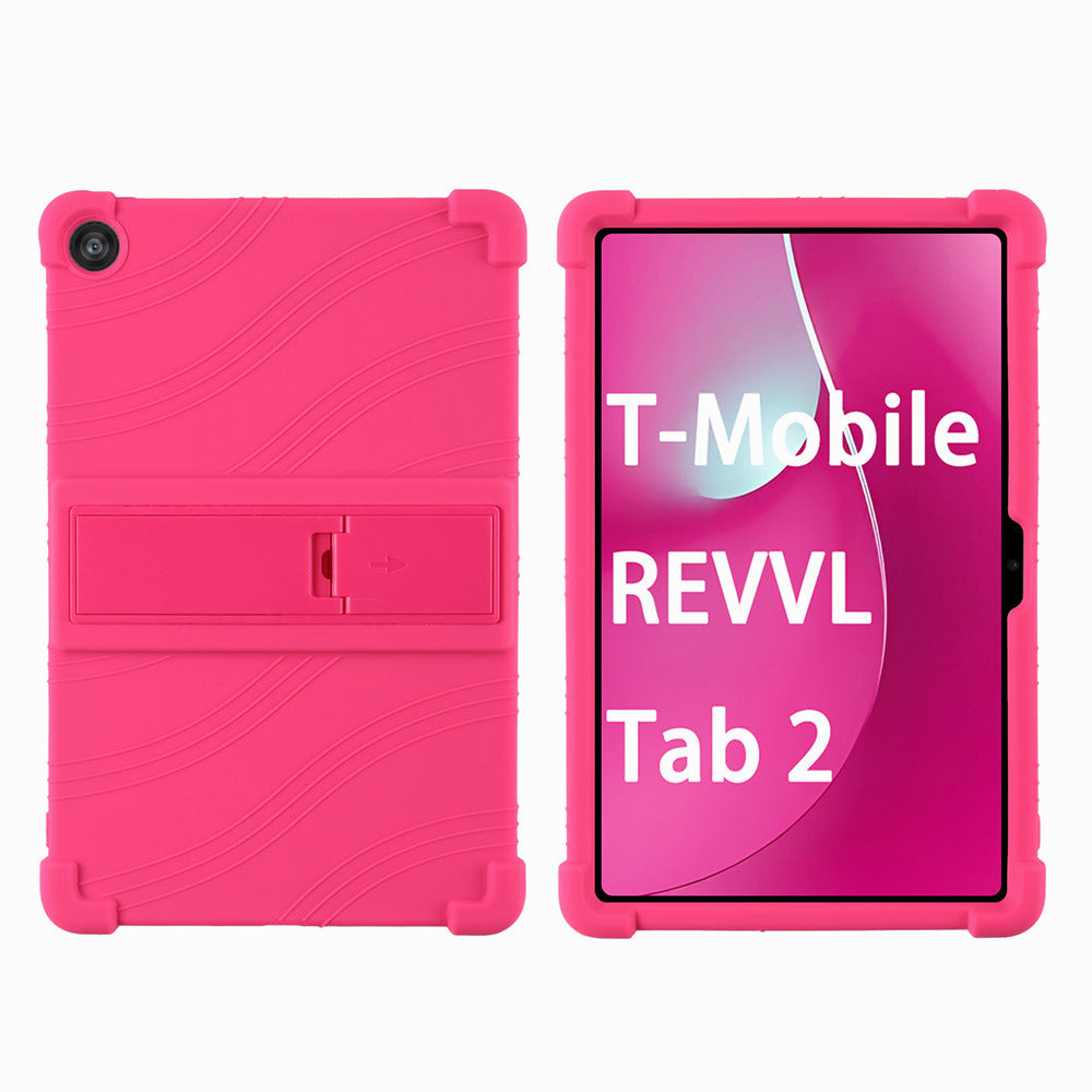 T-Mobile Revvl Tab 2 10.1-Inch Soft TPU-Labeled Tablet Case with Kickstand in Black, Blue or Rose Red