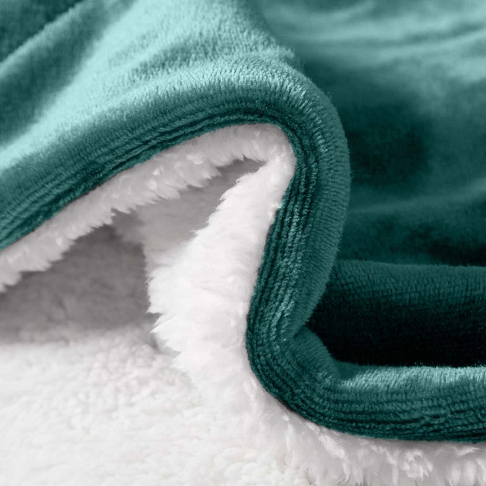 480GSM Sherpa Fleece Blanket – Double-Sided Heavy Warm Throw for Couch, Bed & Travel, Reversible All Season, 13 Colors, 3 Sizes