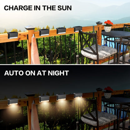 Solar Deck and Step Lights, 8- to 32-Piece Packs in Black, White or Brown with Integrated Panels