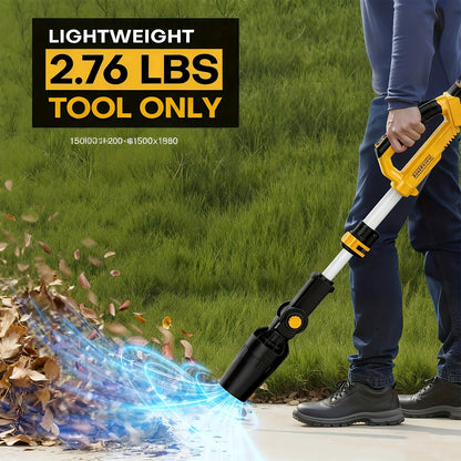 Cordless Leaf Blower Bare Tool for DeWalt 20V Max Battery Platform with Telescoping Tube and Adjustable Outlet
