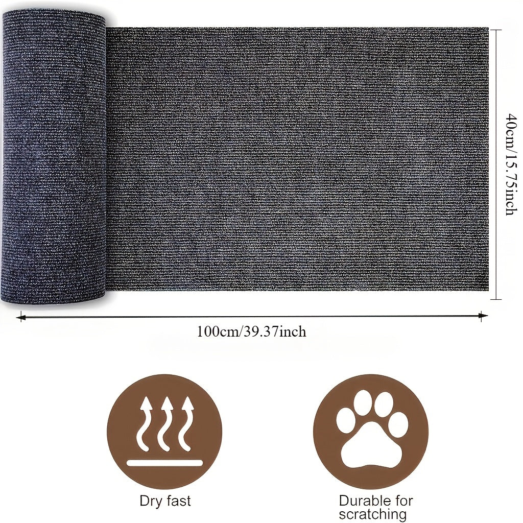 Cat Scratch Pad Self-Adhesive - Durable Cat Scratching Board for Sofa and Wall Protection, Anti-Scratch Furniture Protector Sticker for Indoor Cats, Long-Lasting Sisal Texture, Available in Dark Gray, Black, Light Grey