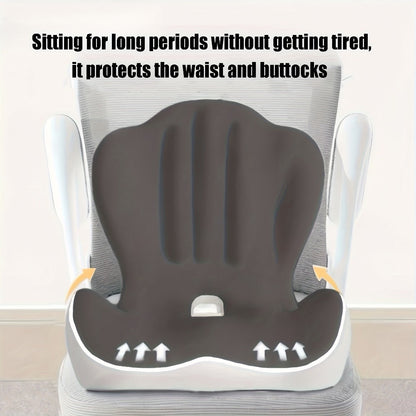 Contoured Seat Cushion with Hip and Lumbar Support Shape in Six Gray, Pink, Black, White or Green Styles