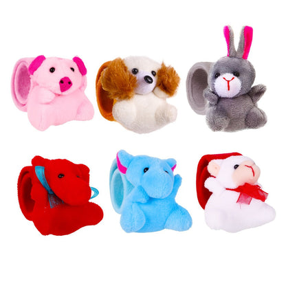 Plush Animal Slap Bracelet Assortments in 6-, 10-, 15- or 30-Piece Checkout Packs for Party Favors