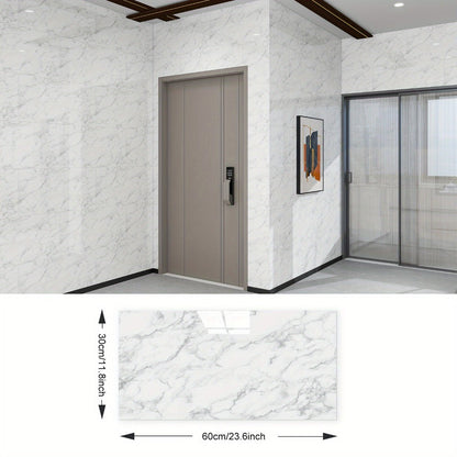 Peel and Stick Marble Wall Tiles - Self-Adhesive Waterproof Backsplash Panels for Kitchen Bathroom Living Room, Easy Install DIY Wall Sticker Decor (23.62"x11.81", 20/40 Pack)