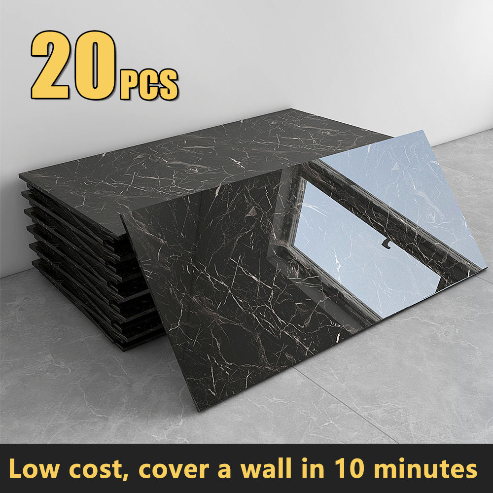 Peel and Stick Marble Wall Tiles - Self-Adhesive Waterproof Backsplash Panels for Kitchen Bathroom Living Room, Easy Install DIY Wall Sticker Decor (23.62"x11.81", 20/40 Pack)
