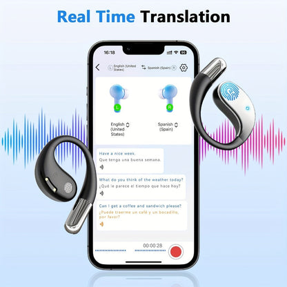 Triple Mode AI Translation Earphones 156 Languages & Accents Real-Time Wireless – 2026 Upgraded Travel Business Study Translator Device Compatible with iOS Android