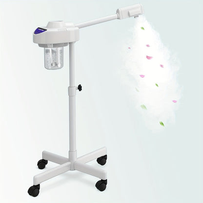 Rolling Facial Steamer with Black or White Head, Removable 250 ml Tank and Adjustable Stand Heights