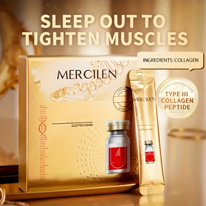 Collagen Sleep Facial Mask 40 Pack Overnight Moisturizing Firming Skin Care Mask 4g Each Hydrating Anti-Aging Face Mask for All Skin Types Nourishing Brightening Gift Set Women