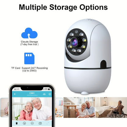 Indoor Security Camera 4-Pack with 355° Pan-Tilt, Dual-Band WiFi, Night Vision and Two-Way Talk